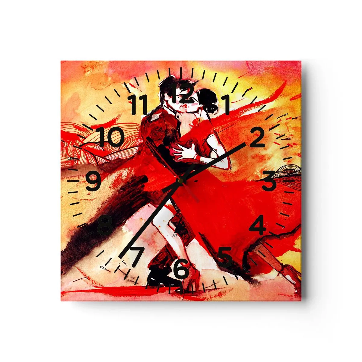 Wanduhr - Glasuhr - Der violette Rhythmus der Leidenschaft - 30x30 cm