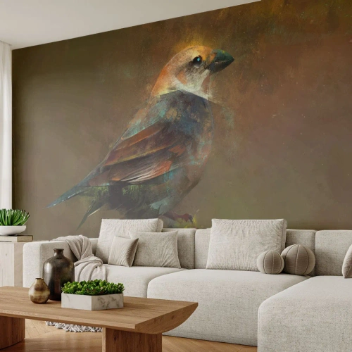 Selbstklebende Fototapete Deluxe Sticker - Ein Spatz, ein kleines Vögelchen - Abstraktion, Vogel, Natur - 450x315 cm