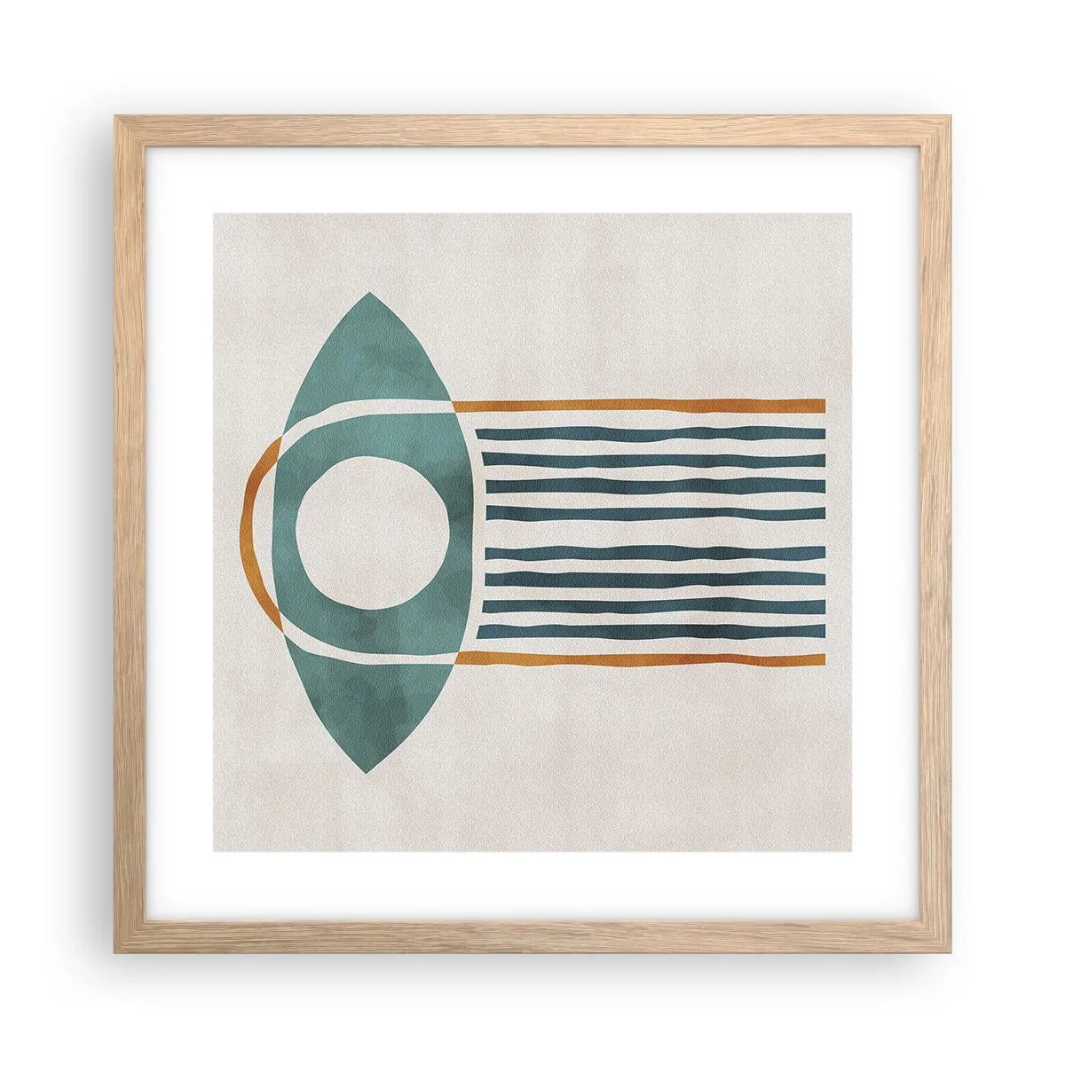 Poster in einem Rahmen aus heller Eiche - Zeichen und Rituale - 40x40 cm