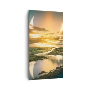 Bild auf Leinwand - Leinwandbild - Irgendwo in einer weit, weit entfernten Galaxie - 55x100 cm