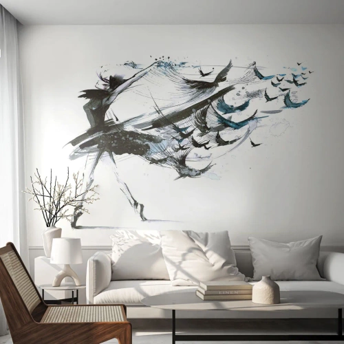 Fototapete Premium Canvas - Die Magie der Musik befreit dich vom Bann - Abstraktion, Frau, Tanzen - 400x280 cm