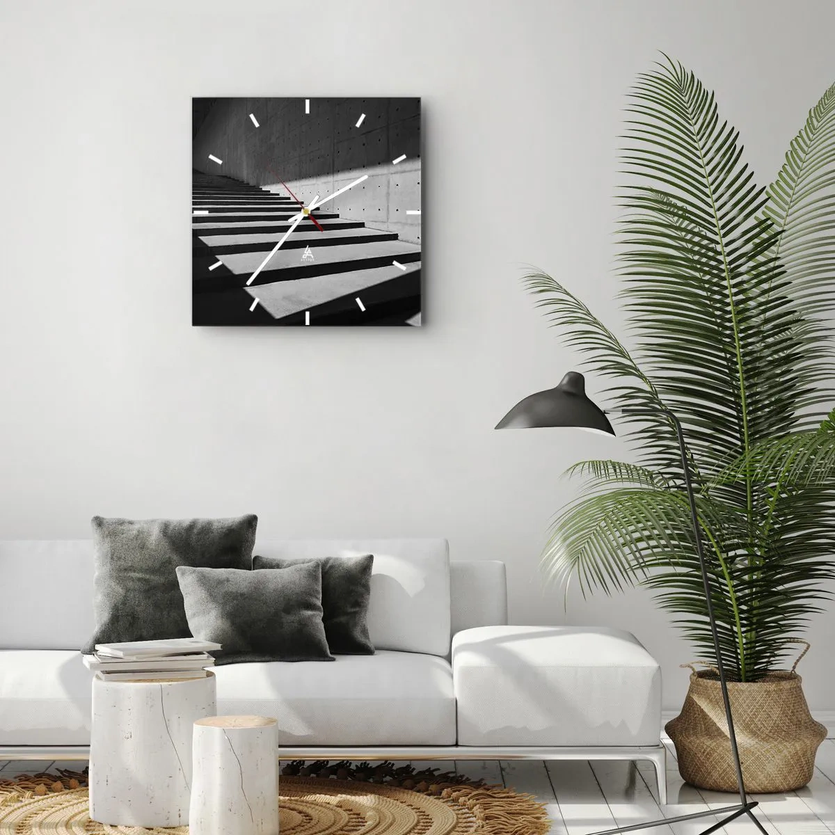 Wanduhr - Glasuhr - Rohe Schönheit des Modernismus - 30x30 cm