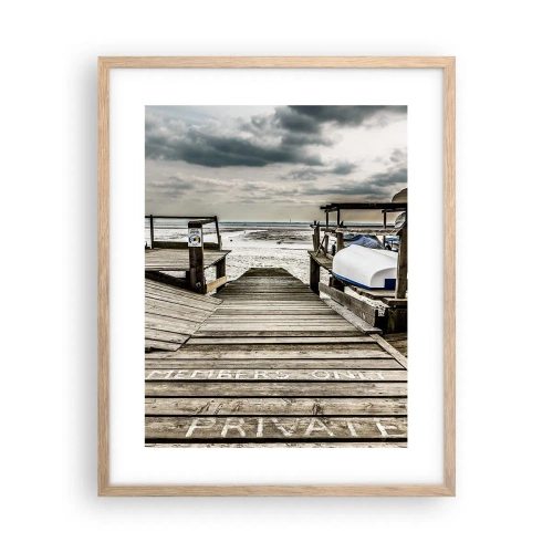 Poster in einem Rahmen aus heller Eiche - Mitternachtsstrand - 40x50 cm