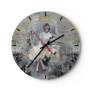 Wanduhr - Glasuhr - Eine Frau in einem Kleid im impressionistischen Stil - 30x30cm - Klassisch und modern - Moderne Wanddekoration für Wohnzimmer, Küche und Schlafzimmer ARTTOR