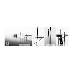 Fototapeten Muster Selbstklebend Deluxe Sticker - Was ist, wenn es keine Welt gibt? - Landschaft, Holzbrücke, Schwarz und weiß - 100x30 cm