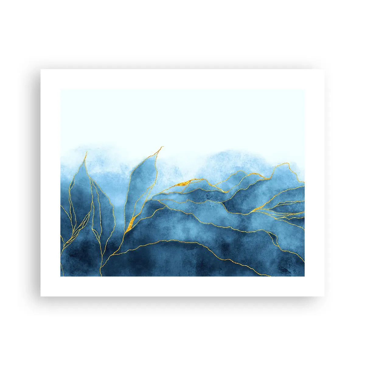 Poster - Blau im Gold - 50x40 cm