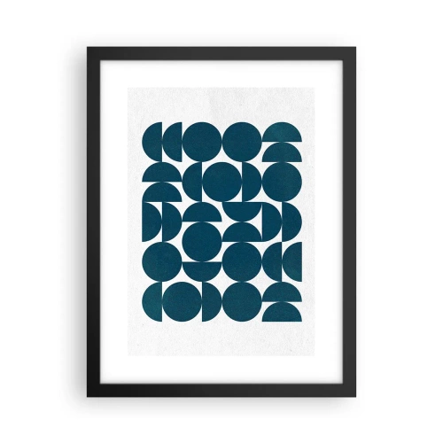 Poster in einem schwarzem Rahmen - Kreise und Halbkreise - 30x40 cm