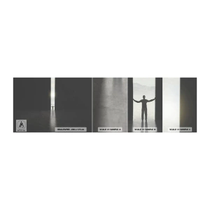 Fototapetenmuster Standard Eco - Ein Schritt in eine strahlende Zukunft - Abstraktion, Mann, Stück - 100x30 cm