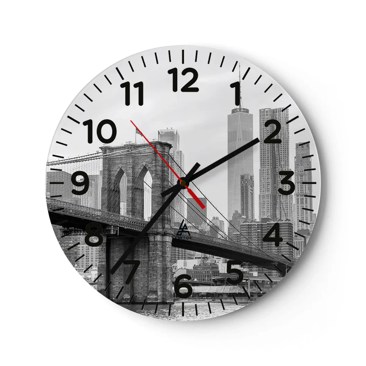 Wanduhr - Glasuhr - New Yorker Atmosphäre - 40x40 cm