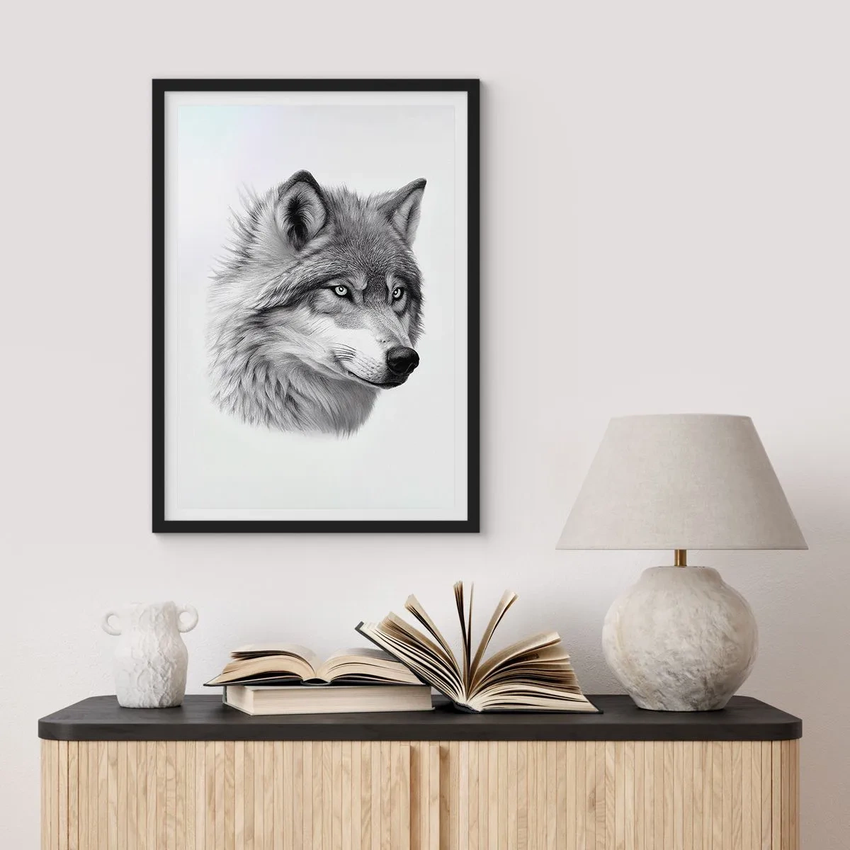 Poster in einem schwarzem Rahmen - Alpha – ohne Zweifel - 61x91 cm