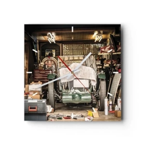 Wanduhr - Glasuhr - Zurück in die Vergangenheit - 40x40 cm