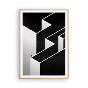 Poster in einem Rahmen aus heller Eiche - Einsamkeit an der Spitze - 70x100 cm