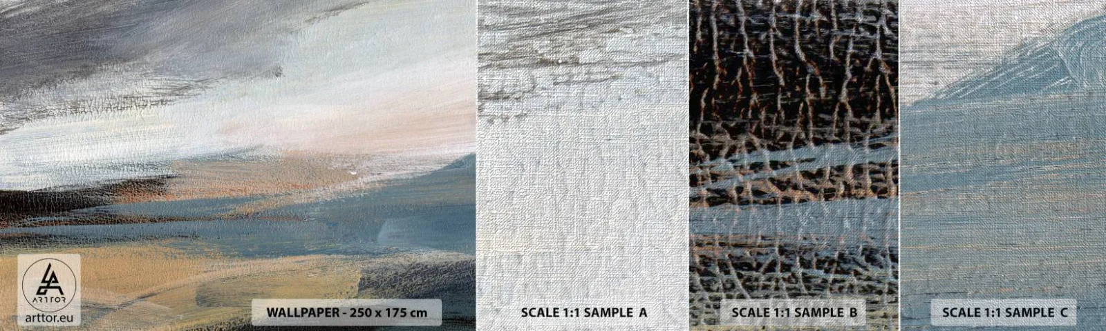 Fototapeten Muster Premium Canvas - Abstraktion: nördliche Landschaft - Stück, Abstraktion, Minimalismus - 100x30 cm