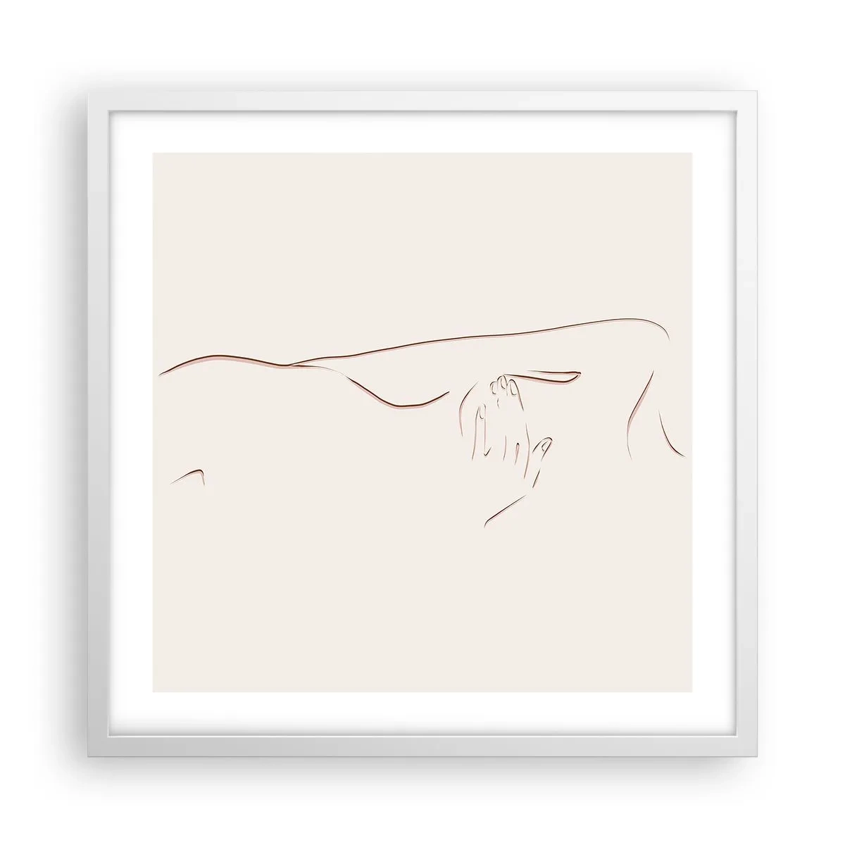 Poster in einem weißen Rahmen - Die Form des Verlangens - 50x50 cm