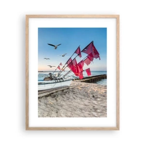 Poster in einem Rahmen aus heller Eiche - Wohlverdiente Ruhe - 40x50 cm