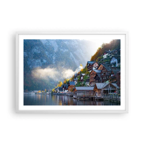 Poster in einem weißen Rahmen - Alpenatmosphäre - 70x50 cm