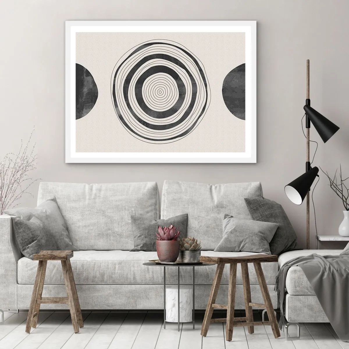 Poster in einem weißen Rahmen - Wichtig ist, was dazwischen liegt - 50x40 cm