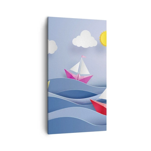 Bild auf Leinwand - Leinwandbild - Ach, wie schön ist es, in den Wellen zu schwingen - 45x80 cm