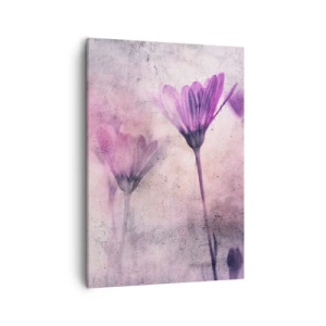 Bild auf Leinwand - Leinwandbild - Zarte Blüten in Lilatönen auf hellem Untergrund - 50x70cm - Ein Blumentraum - Moderne Wanddekoration für Wohnzimmer und Schlafzimmer ARTTOR
