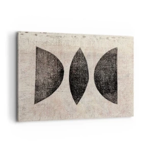 Bild auf Leinwand - Leinwandbild - Ethnische Formen in dunklen Tönen auf hellem Hintergrund - 100x70cm - Ethnische Abstraktion - Moderne Wanddekoration für Wohnzimmer und Schlafzimmer ARTTOR