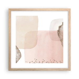 Poster in einem Rahmen aus heller Eiche - Ein Blick durch die Farbe - 40x40 cm