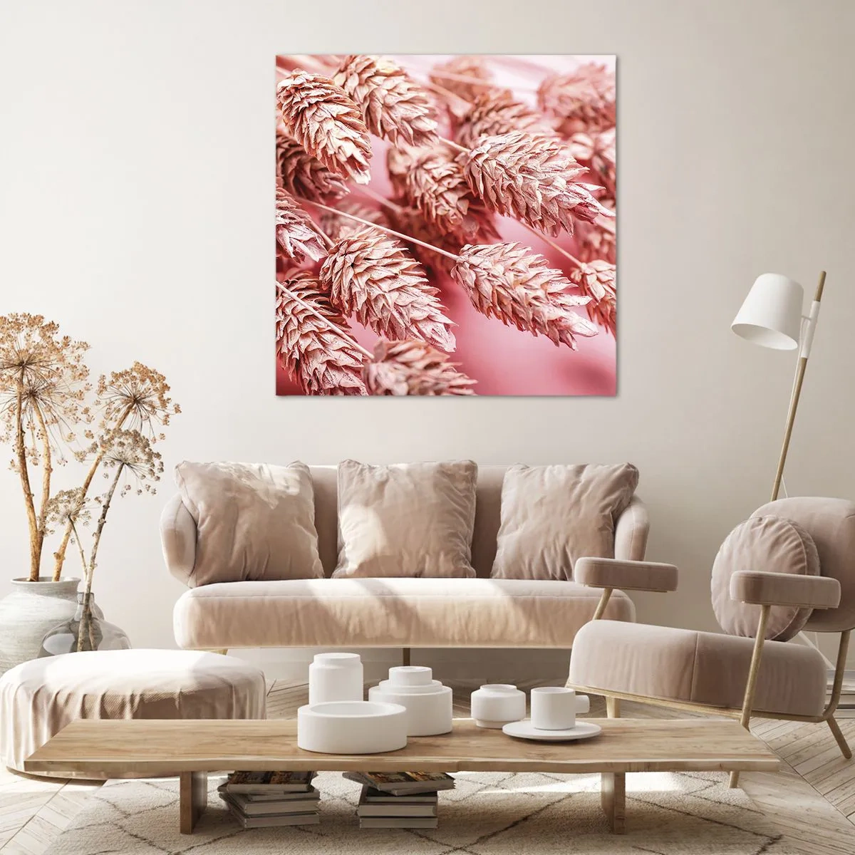 Bild auf Leinwand - Leinwandbild - Eine Blumenkaskade in Rosa - 60x60 cm
