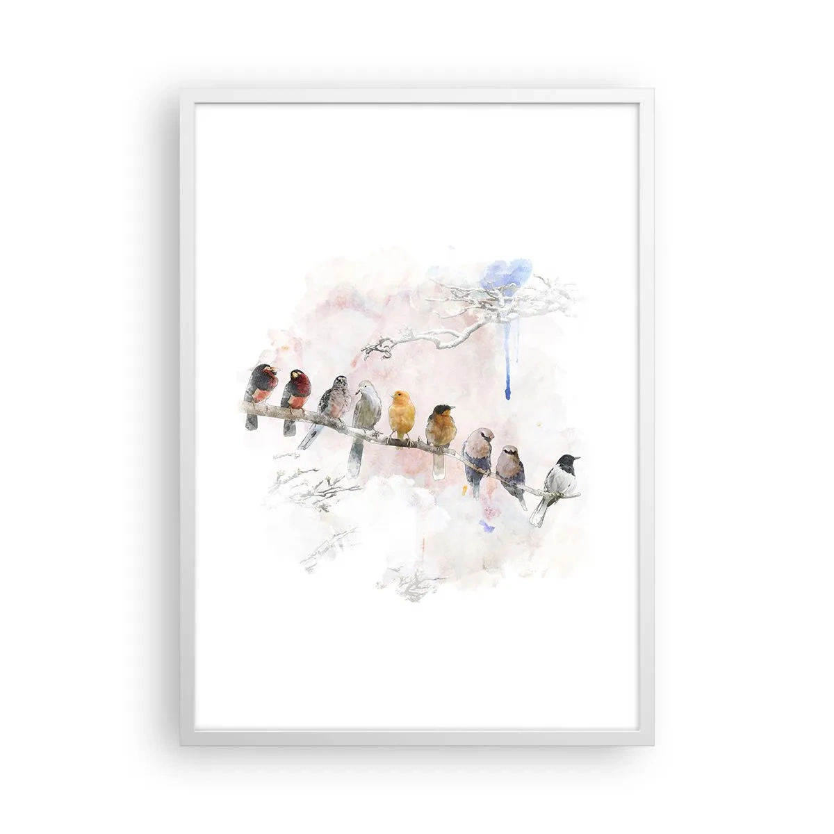 Poster in einem weißen Rahmen - Geflügeltes Treffen - 50x70 cm