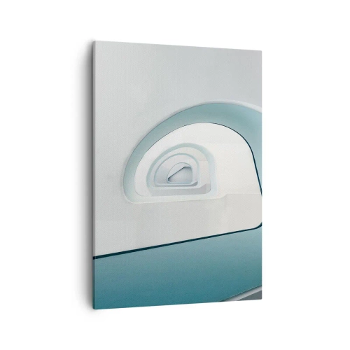 Bild auf Leinwand - Leinwandbild - Minimalistische Architektur mit abgerundeten Linien - 50x70cm - Bis zum Ende des Blaus - Moderne Wanddekoration für Wohnzimmer und Schlafzimmer ARTTOR