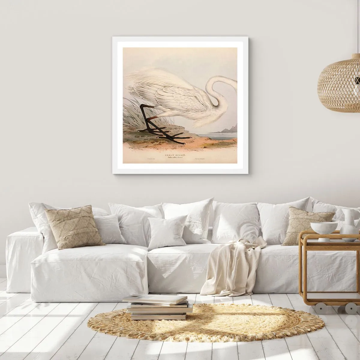 Poster in einem weißen Rahmen - Dame auf den Binsen - 40x40 cm