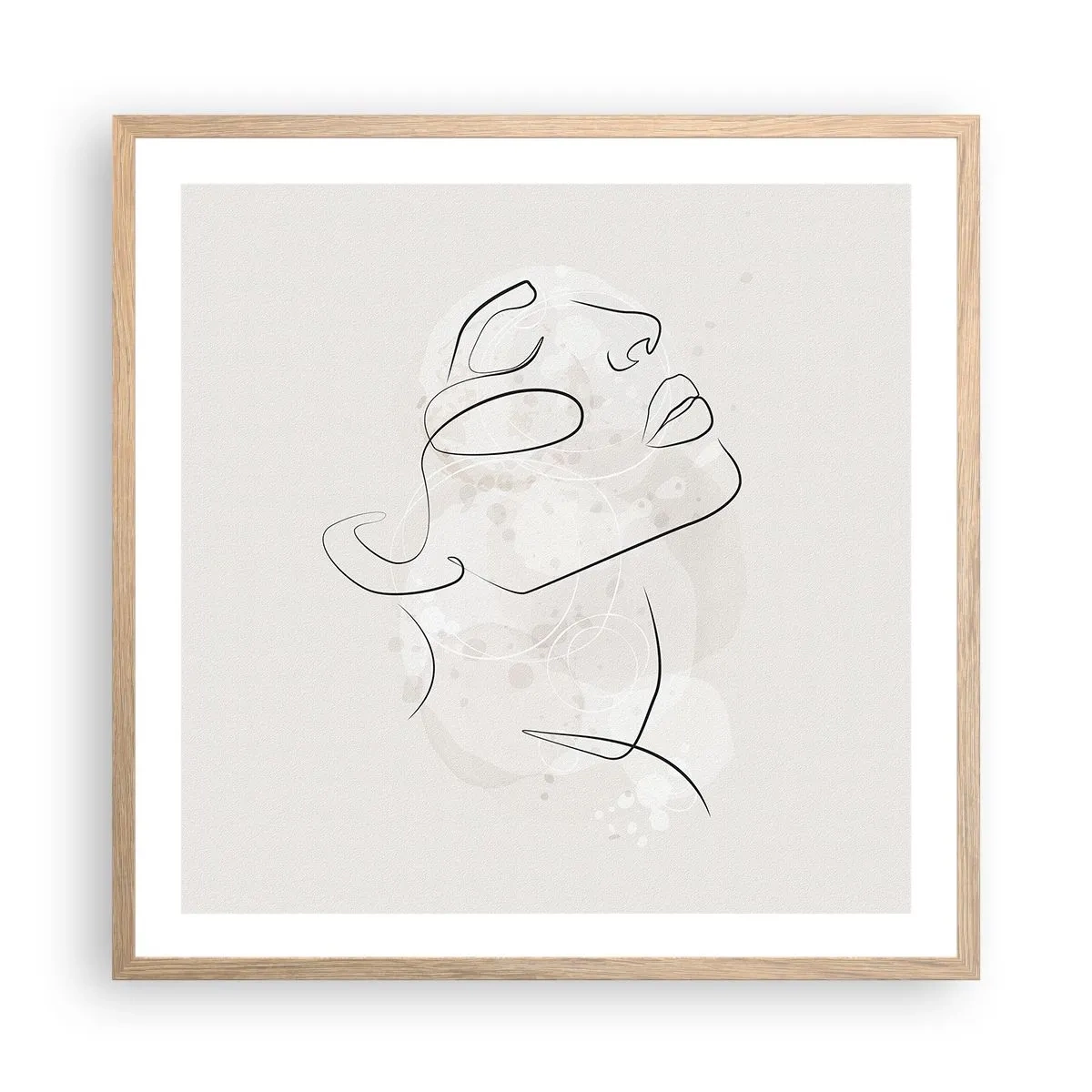 Poster in einem Rahmen aus heller Eiche - Die Umrisse eines Traums - 60x60 cm