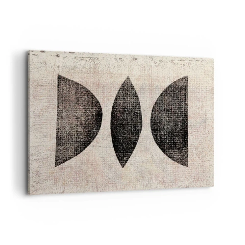 Bild auf Leinwand - Leinwandbild - Ethnische Formen in dunklen Tönen auf hellem Hintergrund - 100x70cm - Ethnische Abstraktion - Moderne Wanddekoration für Wohnzimmer und Schlafzimmer ARTTOR