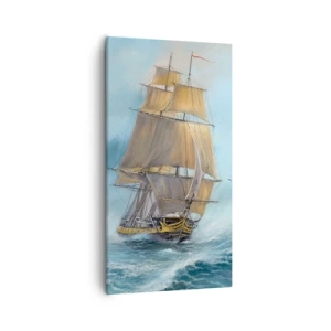 Bild auf Leinwand - Leinwandbild - Über die Wellen gleiten - 55x100 cm