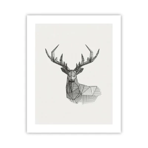 Poster - Ein Hirsch im kubistischen Stil - 40x50 cm