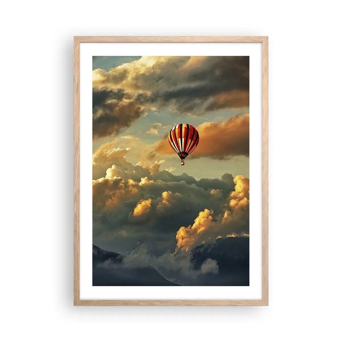 Poster in einem Rahmen aus heller Eiche - Ich fliege, weil ich es will - 50x70 cm