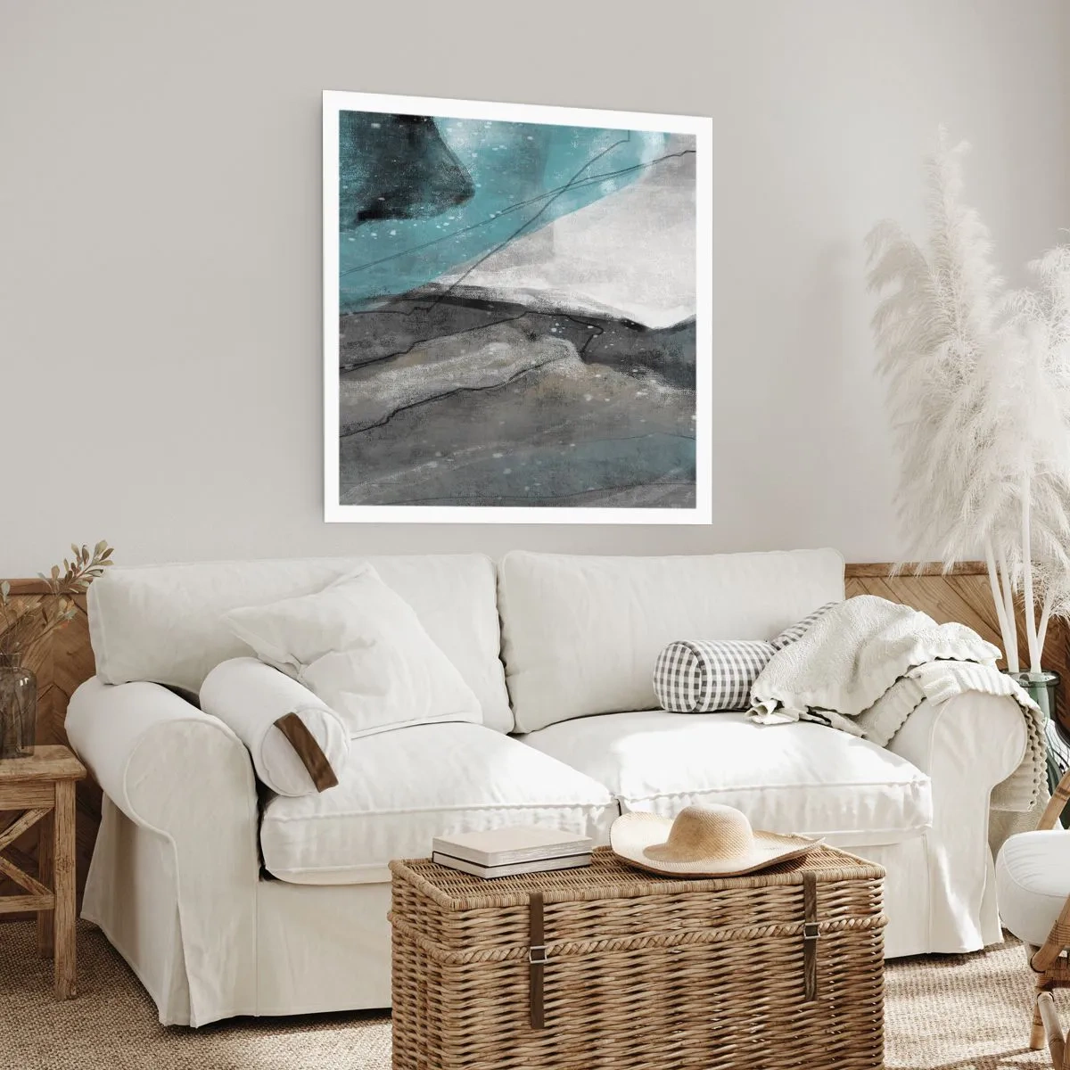 Poster - Abstraktion: Felsen und Eis - 40x40 cm