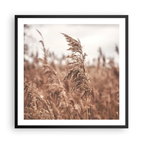 Poster in einem schwarzem Rahmen - Auf den Feldern ist es schon Herbst - 60x60 cm