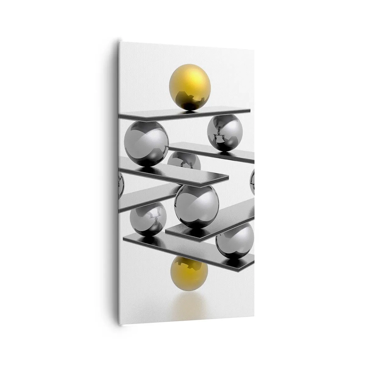 Bild auf Leinwand - Leinwandbild - Gold- und Silberbalance - 65x120 cm