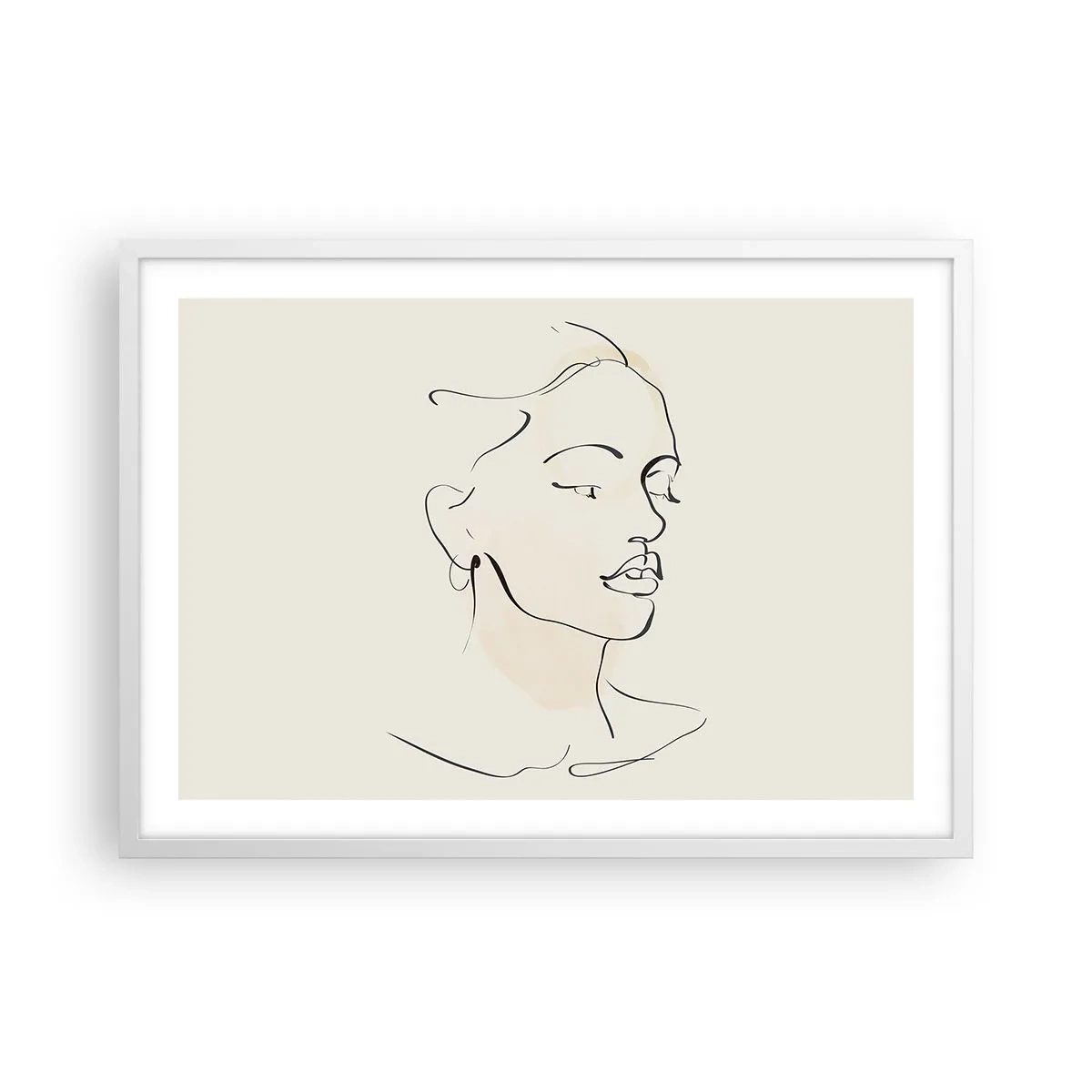 Poster in einem weißen Rahmen - Eine bestimmte Linie - 70x50 cm