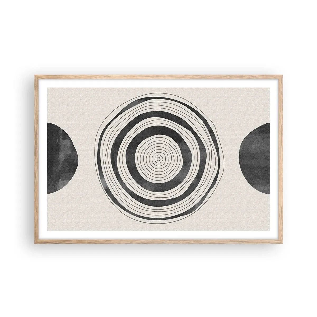 Poster in einem Rahmen aus heller Eiche - Wichtig ist, was dazwischen liegt - 91x61 cm