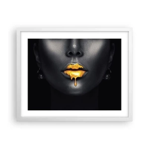 Poster in einem weißen Rahmen - Goldmaul - 50x40 cm