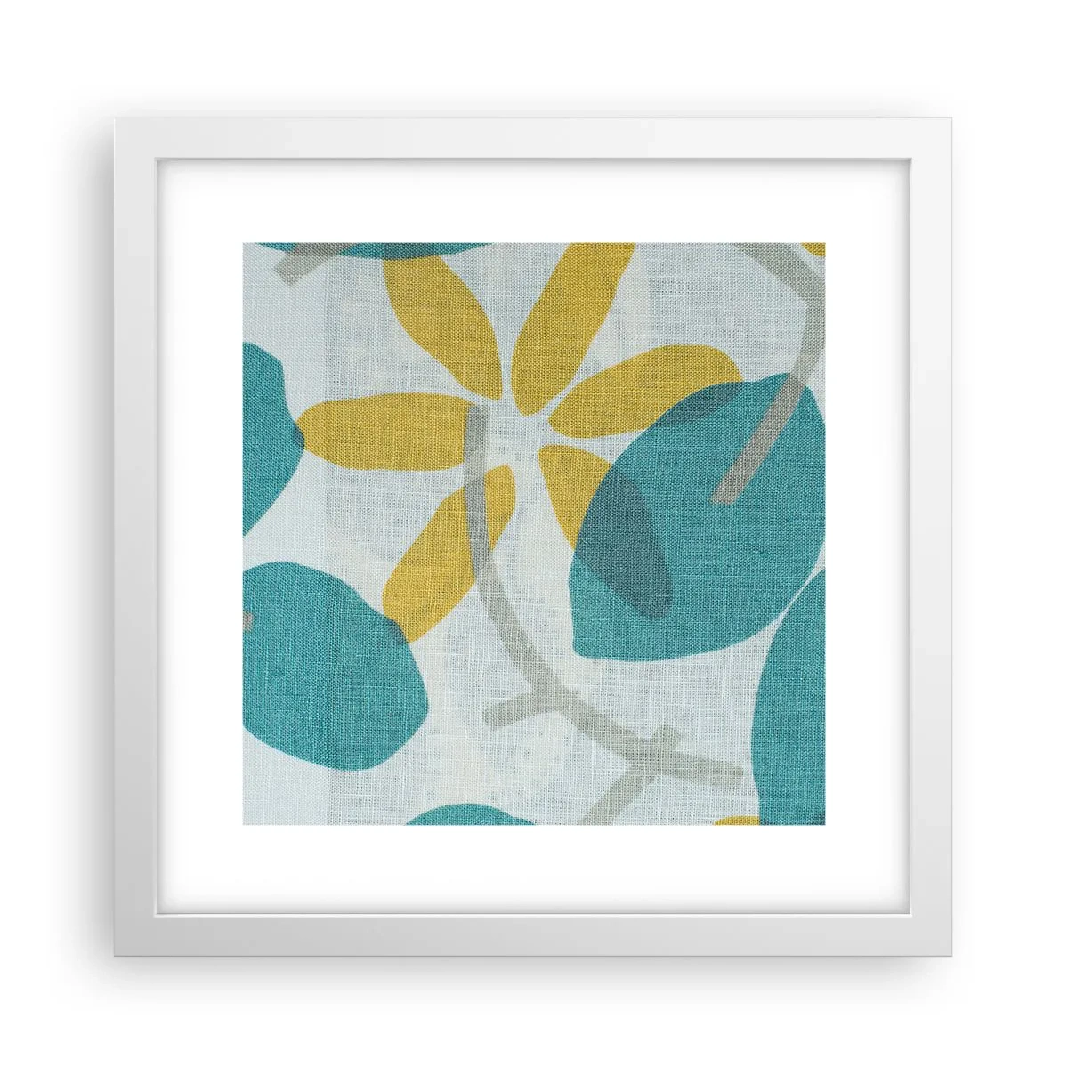 Poster in einem weißen Rahmen - Unter den azurblauen Blättern - 30x30 cm