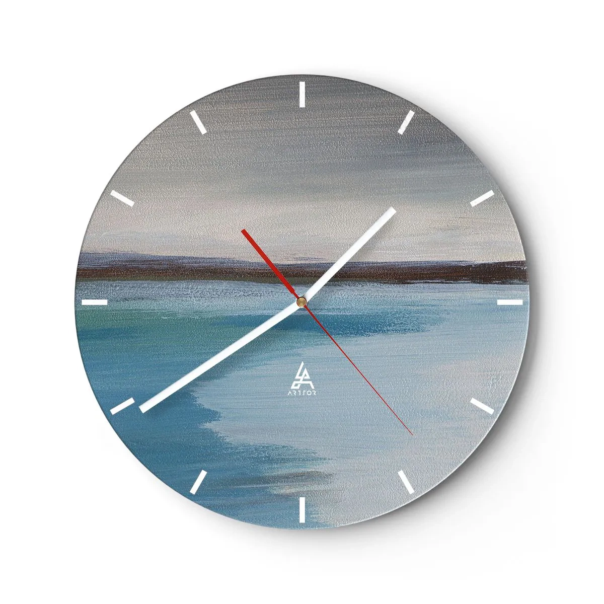 Wanduhr - Glasuhr - Horizontale Landschaft - 40x40 cm