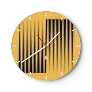 Wanduhr - Glasuhr - Quadratur der Gegensätze - 40x40 cm