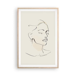 Poster in einem Rahmen aus heller Eiche - Eine bestimmte Linie - 61x91 cm