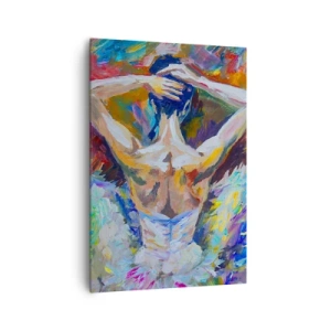 Bild auf Leinwand - Leinwandbild - Eine Ballerina in dynamischen Farben und malerischem Ausdruck - 70x100cm - Es kann alles sein - Moderne Wanddekoration für Wohnzimmer und Schlafzimmer ARTTOR