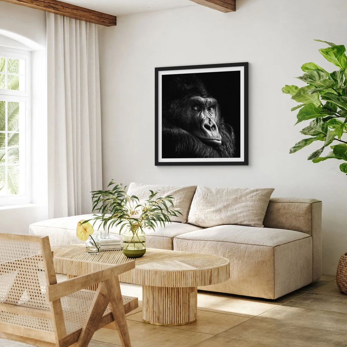 Poster in einem schwarzem Rahmen - Und was guckst du so? - 60x60 cm