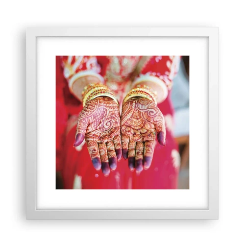 Poster in einem weißen Rahmen - Bereit, das Glück zu fangen? - 30x30 cm