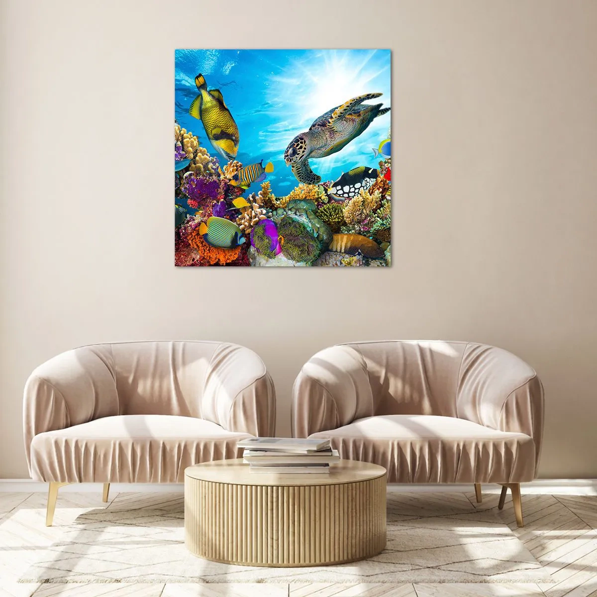 Glasbild - Bild auf glas - Korallenpromenade - 40x40 cm