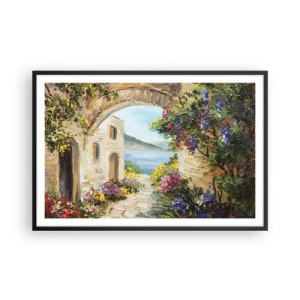 Poster in einem schwarzem Rahmen - Charme einer Küstenprovinz - 91x61 cm