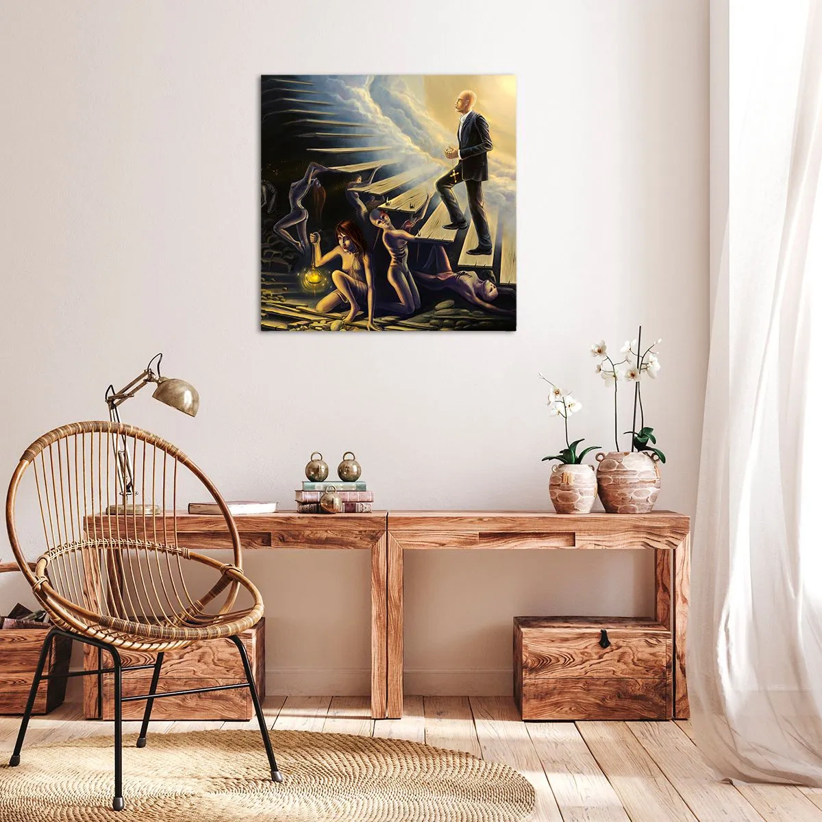 Bild auf Leinwand - Leinwandbild - Danteske Reise zum Licht - 50x50 cm